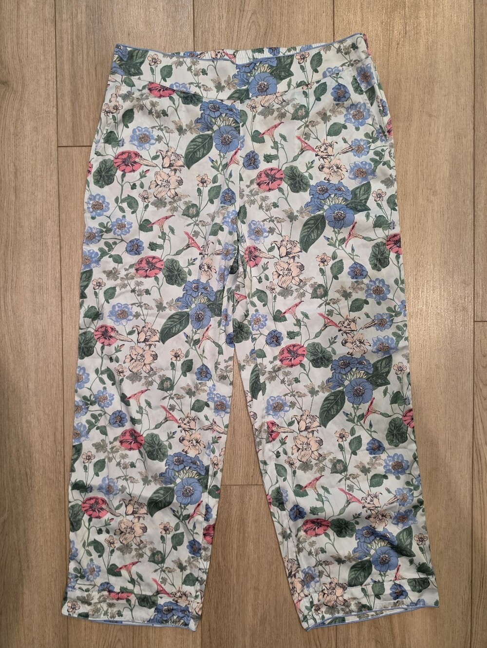 Soma Womens Medium Floral Pajama Pants Botanical Bird Print Lounge Sleepwear